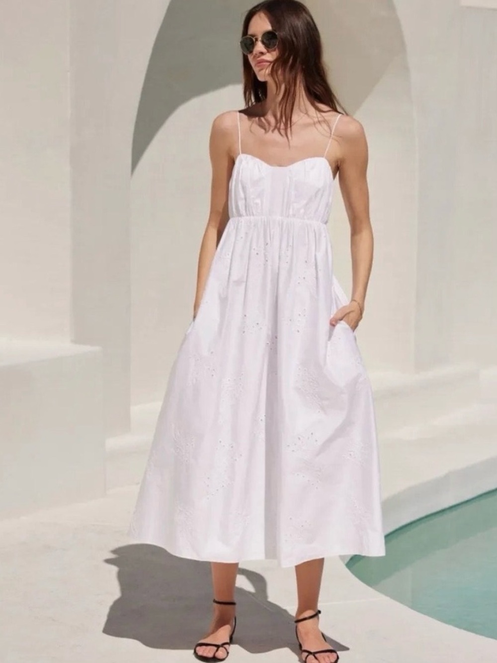 NWOT AYR White Eyelet Midi Sundress